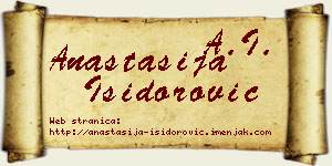 Anastasija Isidorović vizit kartica